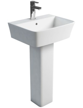 Britton Fine S40 Wash Basin 50cm With Square Full Pedestal