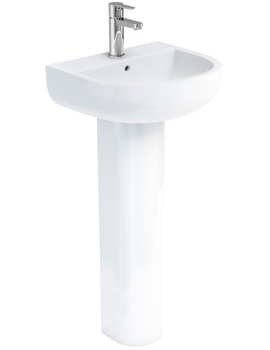 Britton Compact 450mm Wash Basin With Tall Pedestal