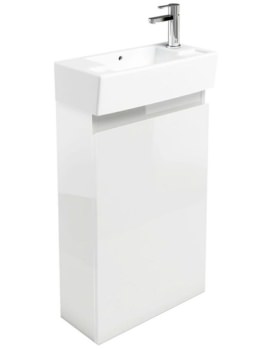 Britton Aqua Cabinets Compact 250 White Floor Unit And RH Cloakroom Basin