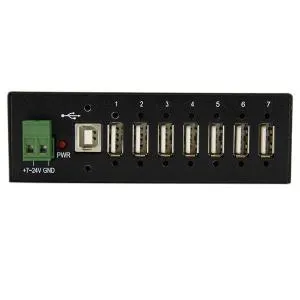 Startech 7 Port USB2.0 HUB- INDUSTRIAL- METAL- ESD & Surge PROTECTION- MOUNT- 2YR