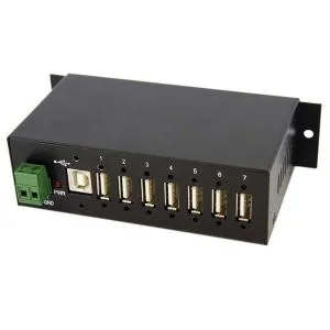 Startech 7 Port USB2.0 HUB- INDUSTRIAL- METAL- ESD & Surge PROTECTION- MOUNT- 2YR