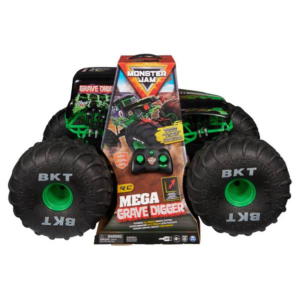 Monster Jam Mega Grave Digger All-Terrain Remote Control Monster Truck ...