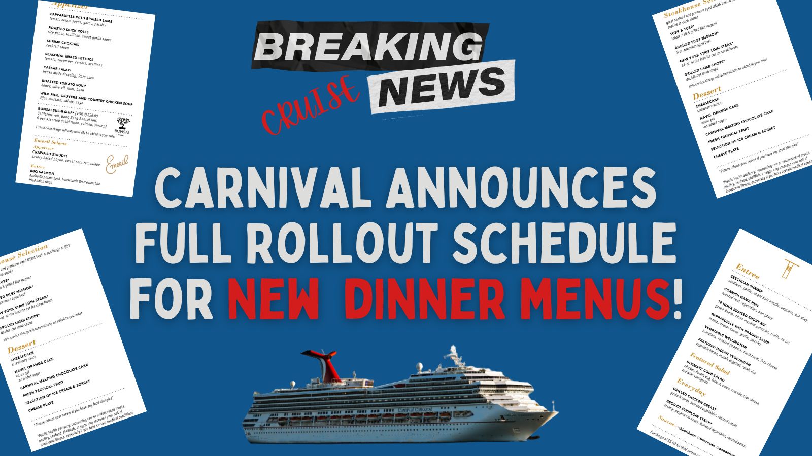 Carnival Cruise Dinner Menu 2024 - Dalia Estrella