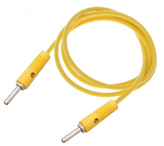 4mm Banana Plug to Banana Plug Cable - 10A 80cm Yellow (Min Order Quantity 1 pc for this Product)