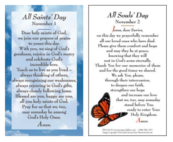 All Saints Day Poems