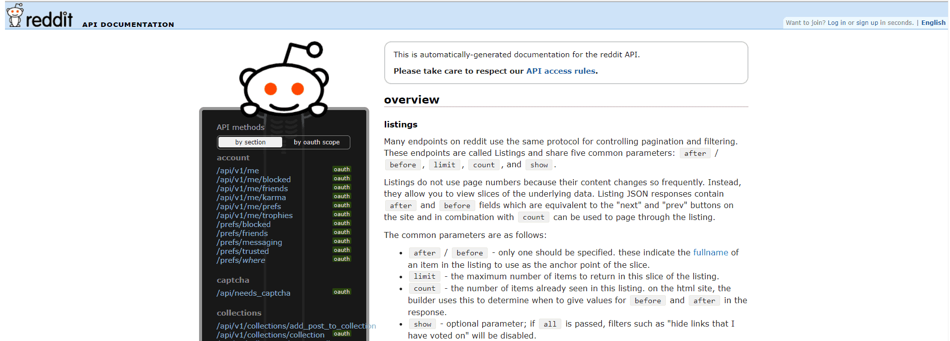 reddit-api-documentation