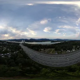 Cloudy Sunset over Suburban City