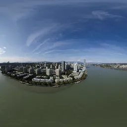 Sunny Aerial City View