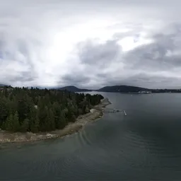 Aerial Inlet in City Overcast Sky