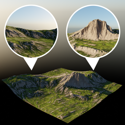 BlenderKit | Download the FREE Rocky grassland model