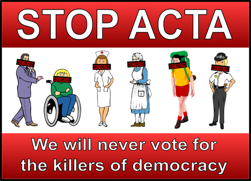 Stop ACTA vector clip art | Public domain vectors