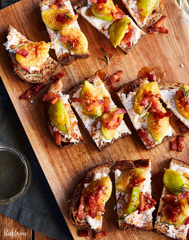 fig recipes bacon fig and ricotta tartines recipe