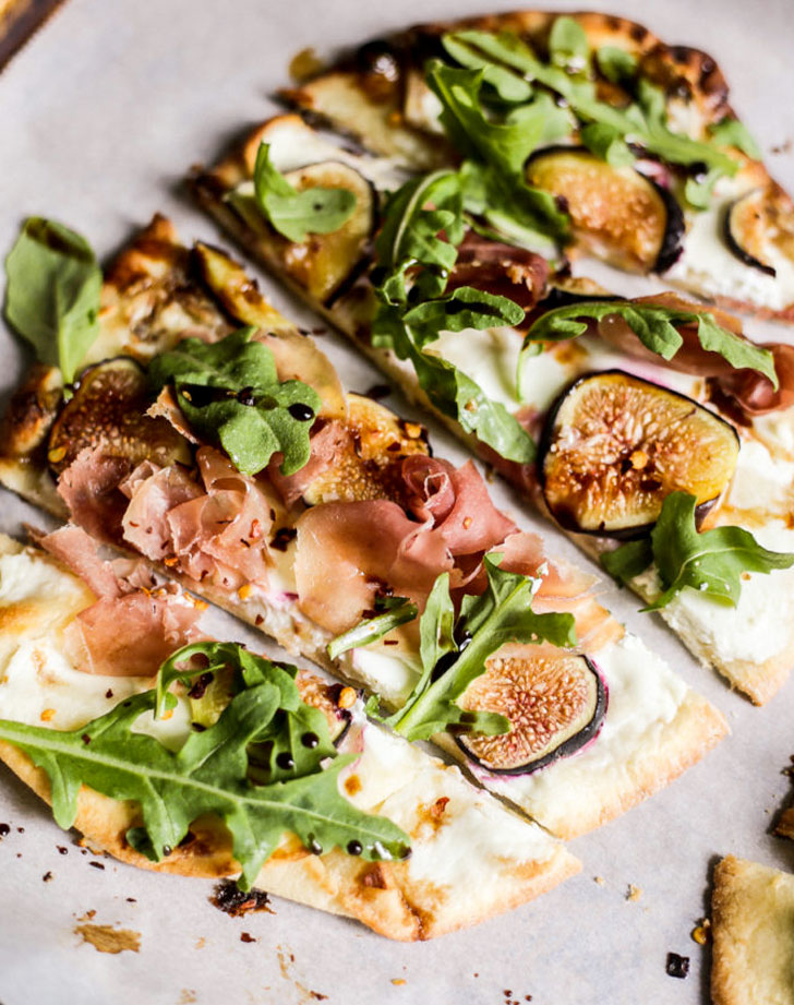 fig recipes easy goat cheese prosciutto and fig flatbreads recipe