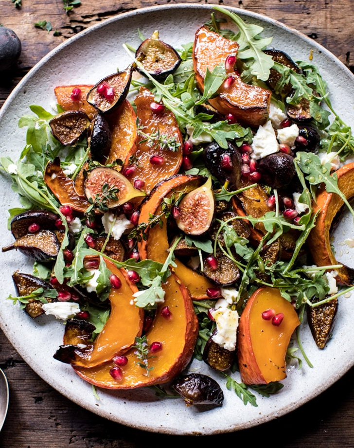 fig recipes roasted squash caramelized fig and feta salad recipe