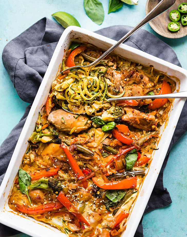 chicken casserole recipes: drunken chicken zoodles