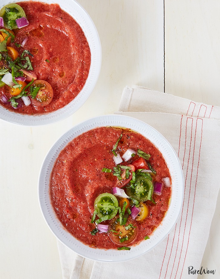 ketogenic dinner recipes: 15 minute gazpacho cucumber red pepper basil