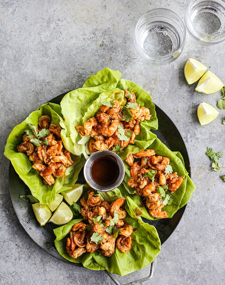 ketogenic dinner recipes: chipotle lime shrimp lettuce cups