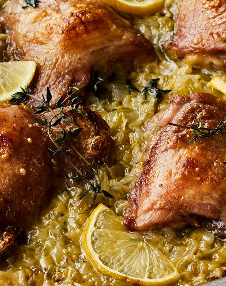 ketogenic dinner recipes: ina garten creamy chicken thighs lemon thyme