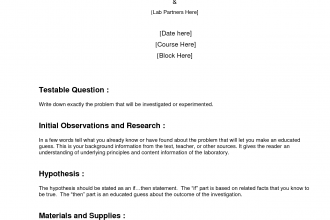 Formal Lab Report Template , 7 Formal Lab Report Template In Scientific data Category