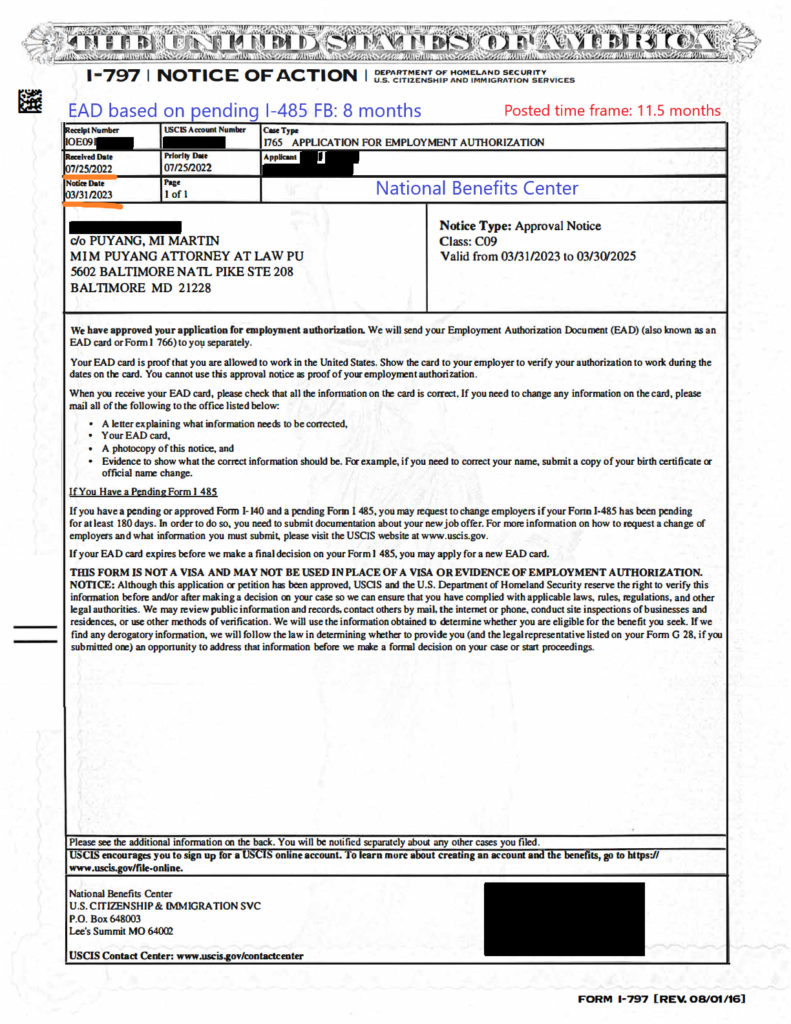 Form I 765 Processing Time 2023 Printable Forms Free Online