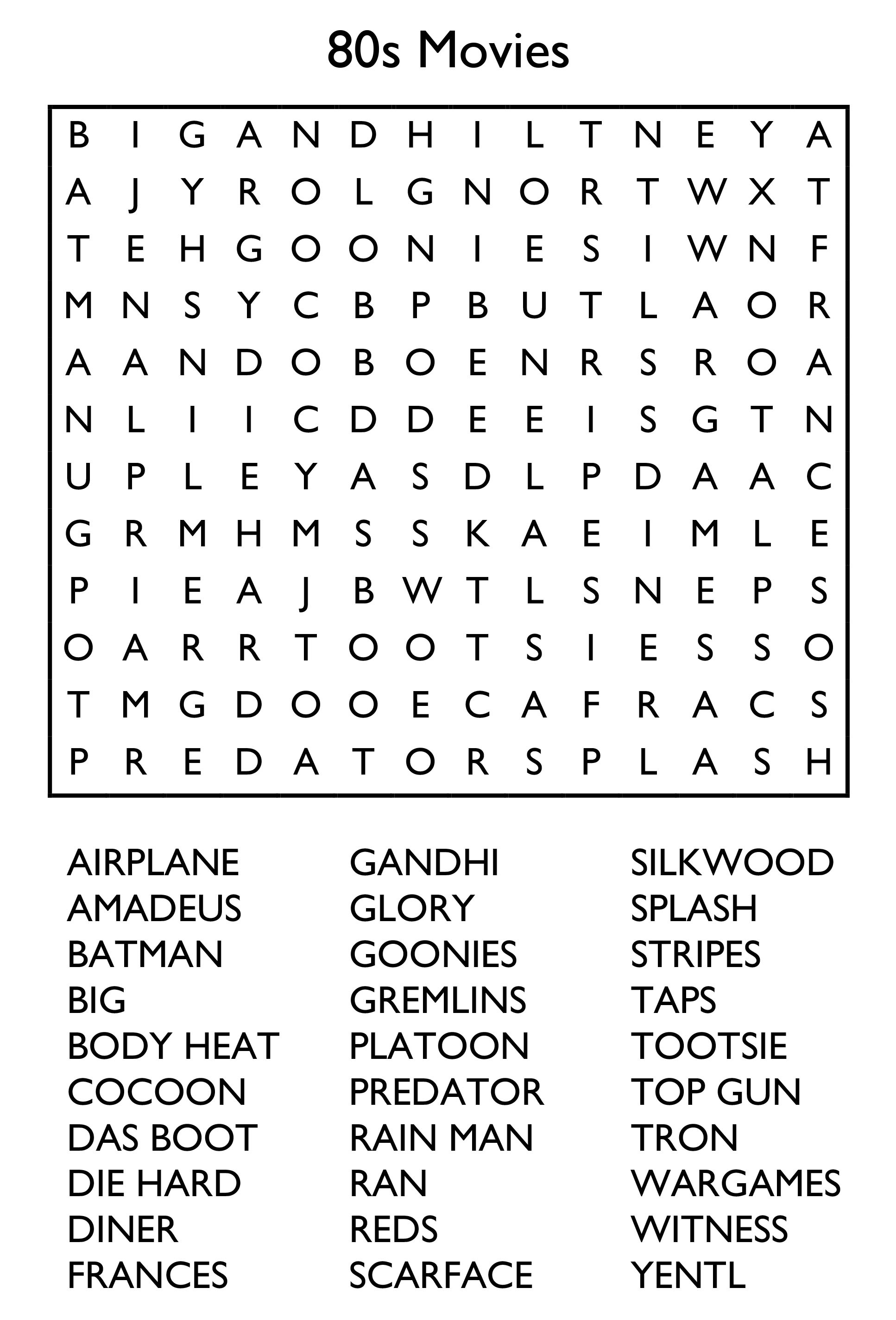 Free Printable Word Searches For Seniors