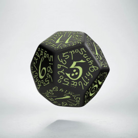 D12 Elvish Black & glow-in-the-dark Die