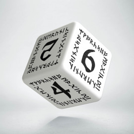 D6 Runic White & black Die (1)