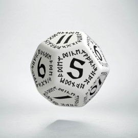 D12 Runic White & black Die