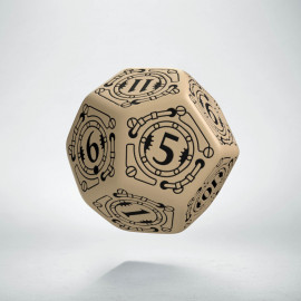 D12 Steampunk Beige & black Die