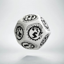 D12 Dragons White & black Die