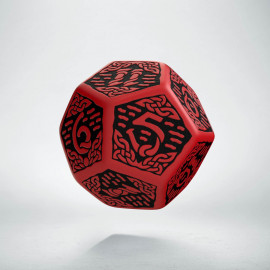 D12 Celtic 3D Red & black Die