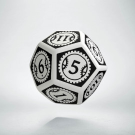 D12 Steampunk Clockwork White & black Die (1)