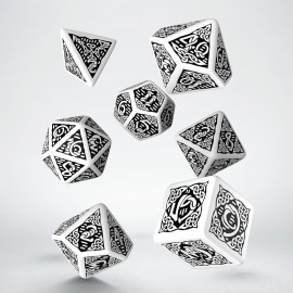 Celtic White & black Dice Set