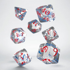 Classic RPG Translucent & blue-red Dice Set (7)