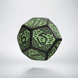 D12 Celtic 3D Revised Black & Green Die