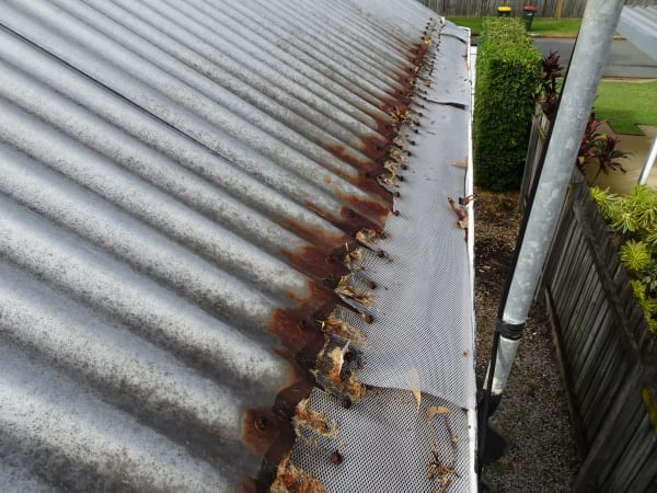 Roof rusting from gutter guards - Roof Inspection