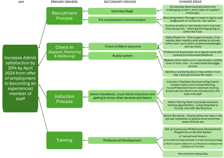 Driver diagram of the project's theory of change