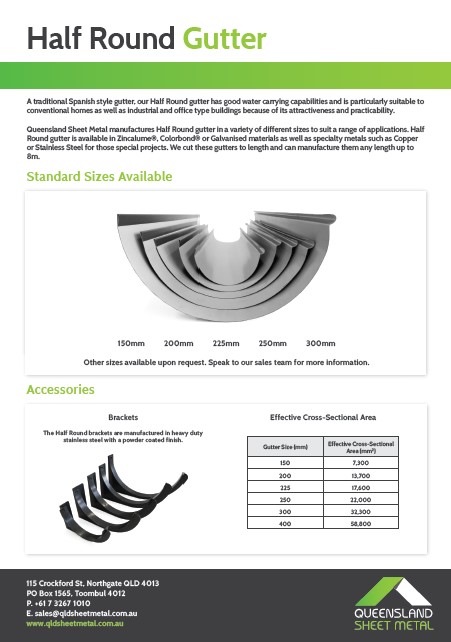 Half Round Gutter - Qldsheetmetal