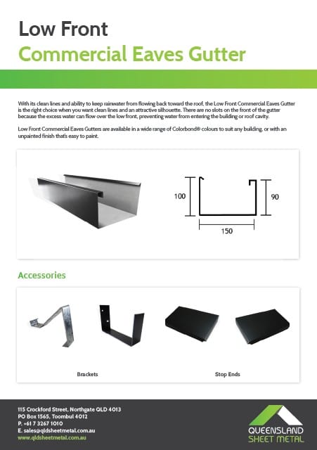 Low Front Commercial Eaves Gutter