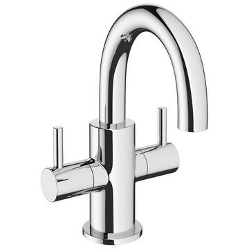 Crosswater MPRO Chrome Deck Mounted Twin Lever Monobloc Basin Mixer Tap - Image