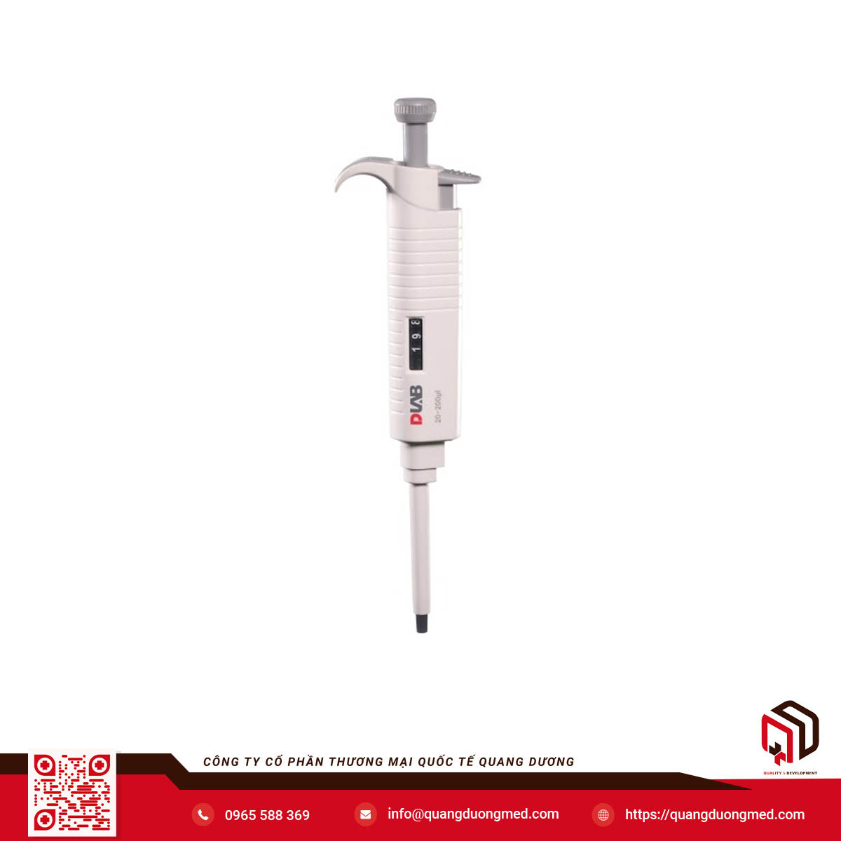 MICROPIPETTE KHÔNG HẤP 1 KÊNH THỂ TÍCH 20 - 200ul