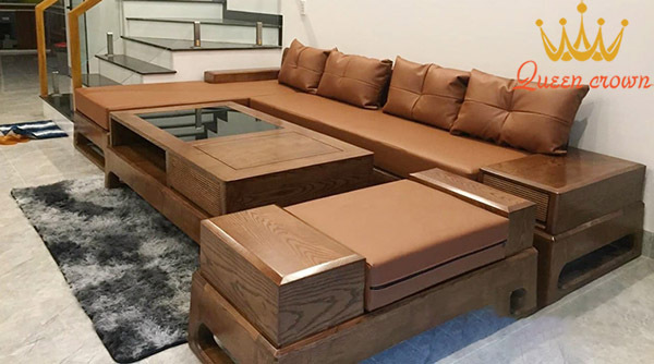 sofa gỗ chữ l