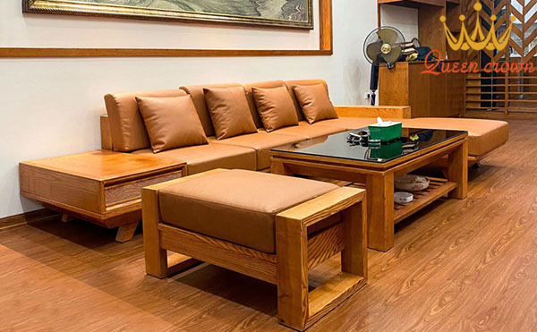 sofa gỗ chữ l