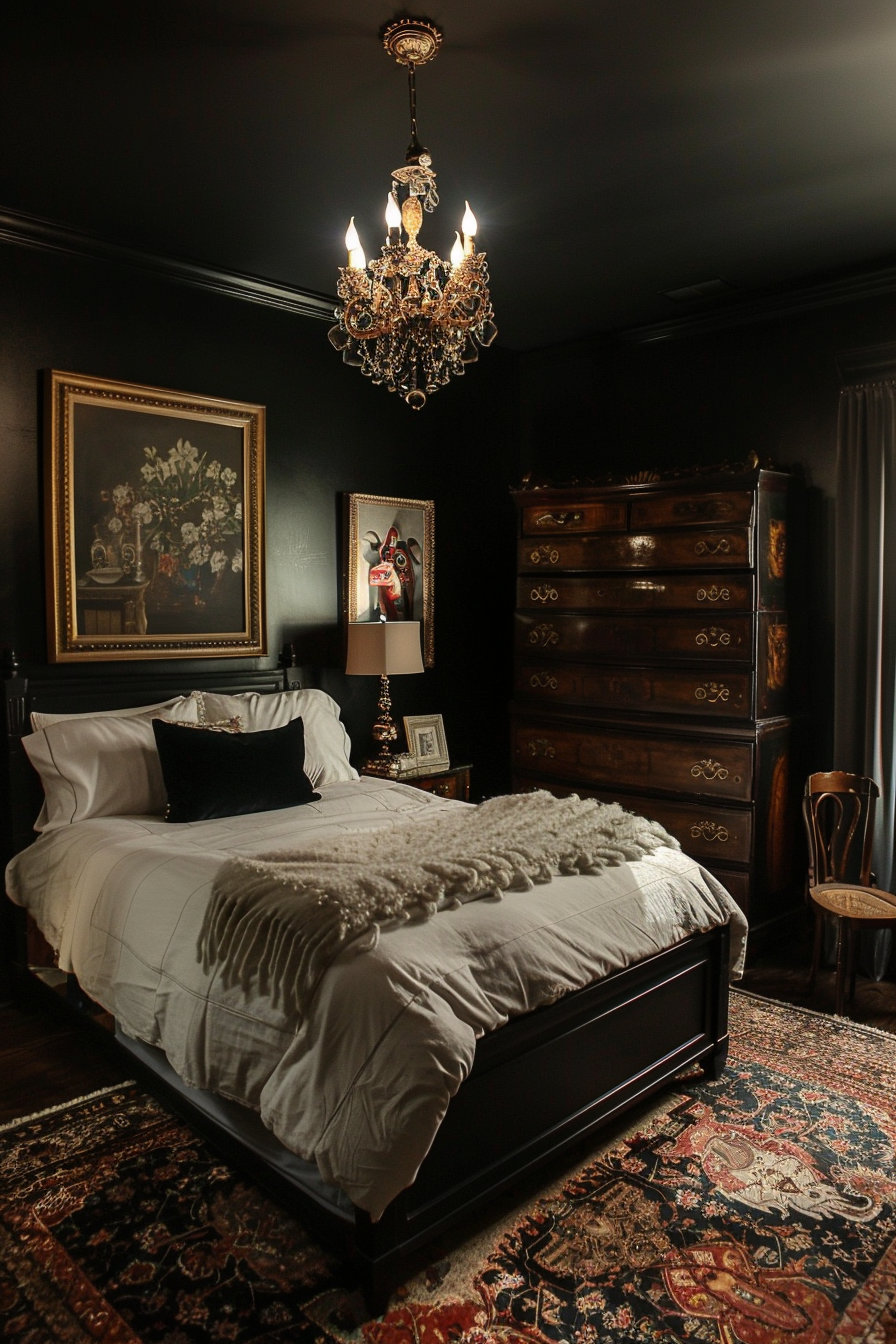 Eclectic Elegance Showcasing the Fusion of Styles in Moody Bedrooms ...