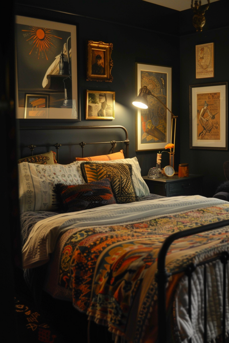 Eclectic Elegance Showcasing the Fusion of Styles in Moody Bedrooms ...