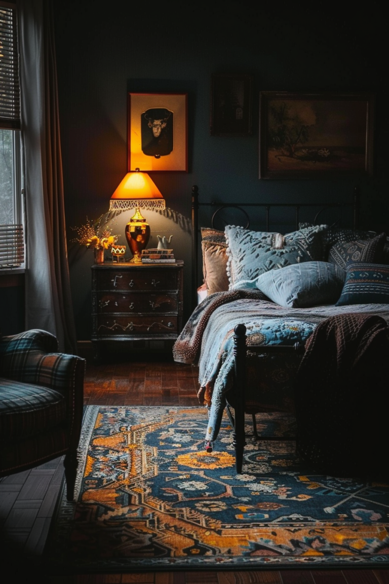 Eclectic Elegance Showcasing the Fusion of Styles in Moody Bedrooms ...