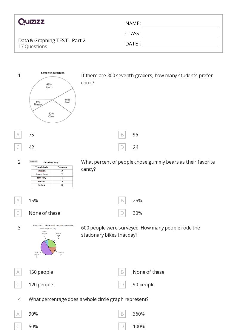 Data & Graphing TEST - Part 2 - Printable Data-and-graphing Worksheets Grade 8 - Quizizz