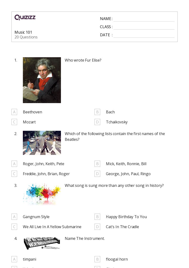 Music 101 - Printable Skip-counting Worksheets Grade 8 - Quizizz