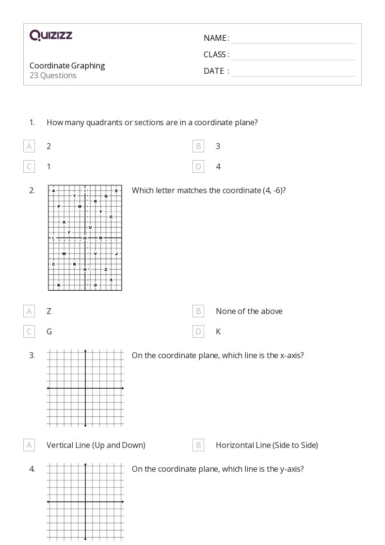 Coordinate Graphing - Printable Data-and-graphing Worksheets Grade 8 - Quizizz