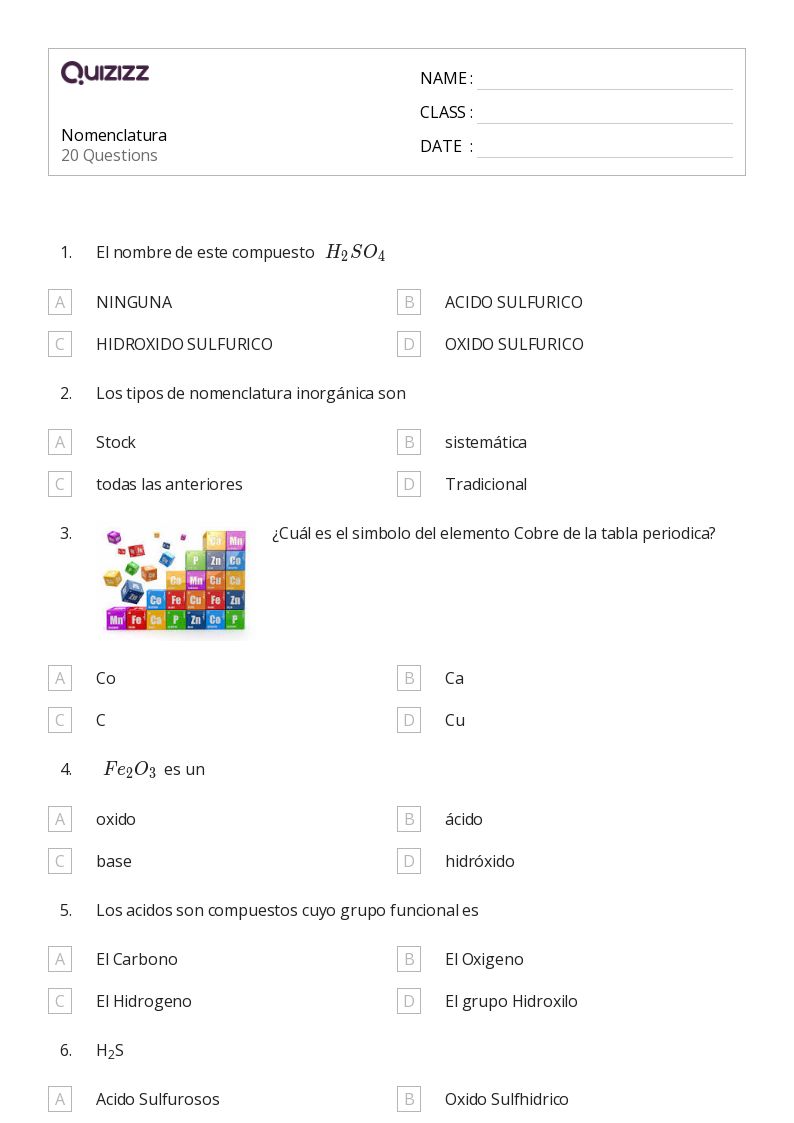 Nomenclatura - Imprimível O-básico Fichas-de-trabalho - Quizizz